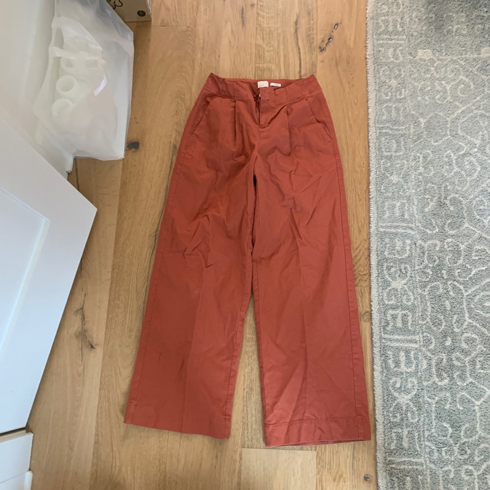 A New Day pleat front pant wide leg rust size 2